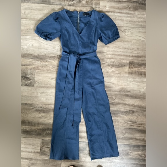 En Saison Pants - En saison Blue Puff Sleeve Jumpsuit Size XS
